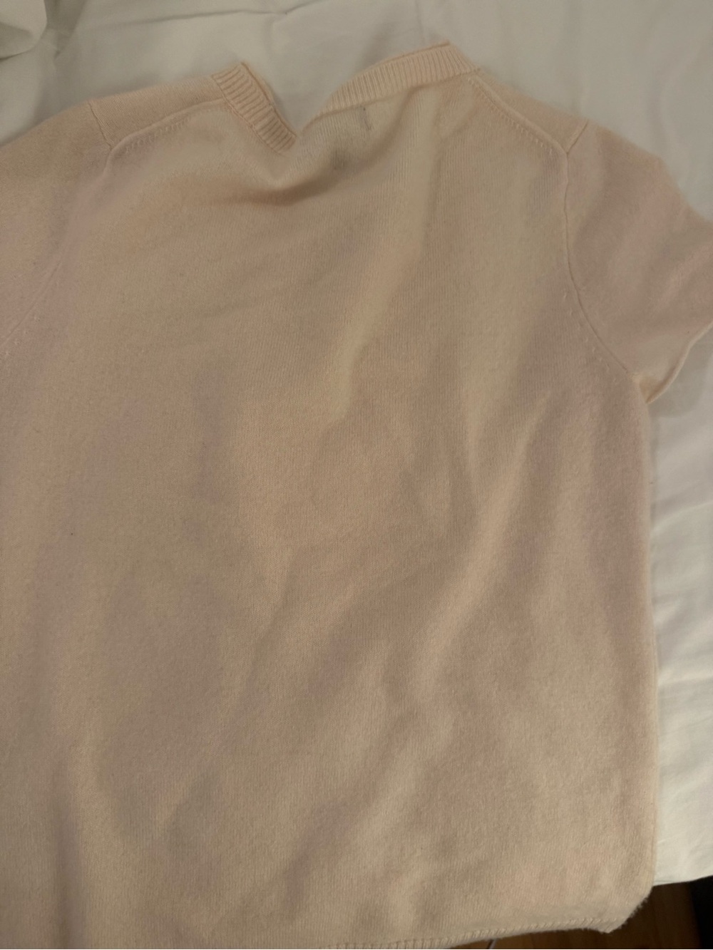 J Crew Cashmere Cream Short-Sleeve Knit Top - Picture 5 of 9